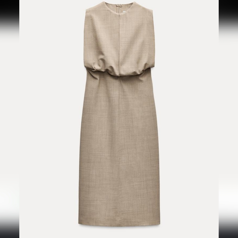 Zara PLEATED MIDI DRESS - Picture 3 of 7